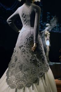 Jean Paul Gaultier gown - this has almost all the techniques of knitting and crochet included